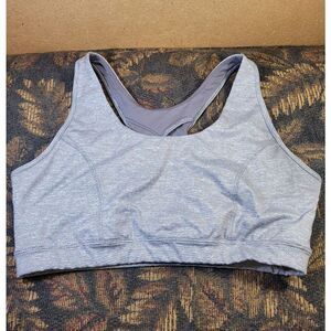 Tek Gear Heathered Grey Medium Support Racerback Sports Bra- Size XL